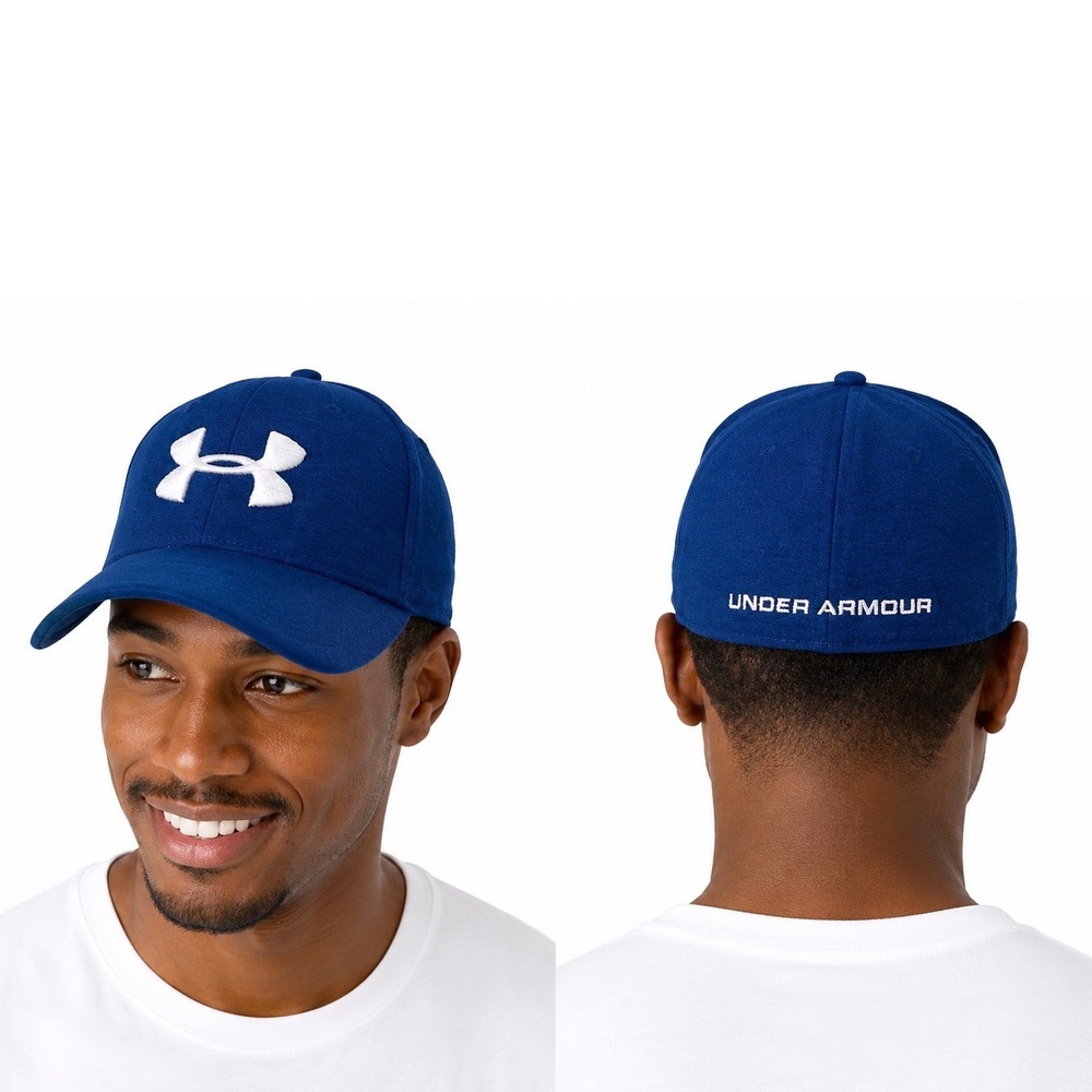 Under Armour Pro Fit Royal‎ Blue Heathered Stretch Fit Baseball Hat M/L 105-07